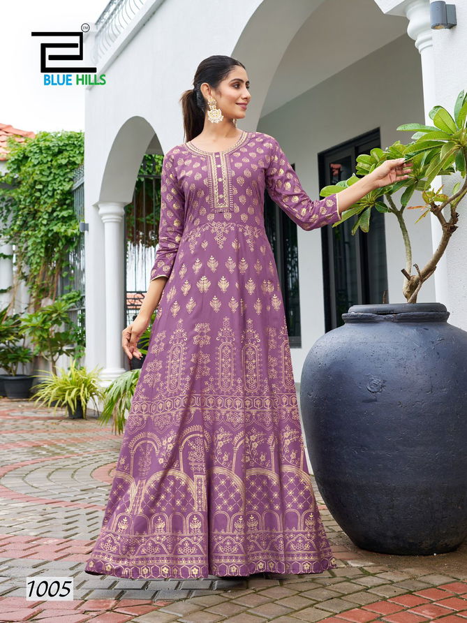 Walkway Special Rayon Foil Printed Anarkali Long Kurti Wholesale Shop In Surat